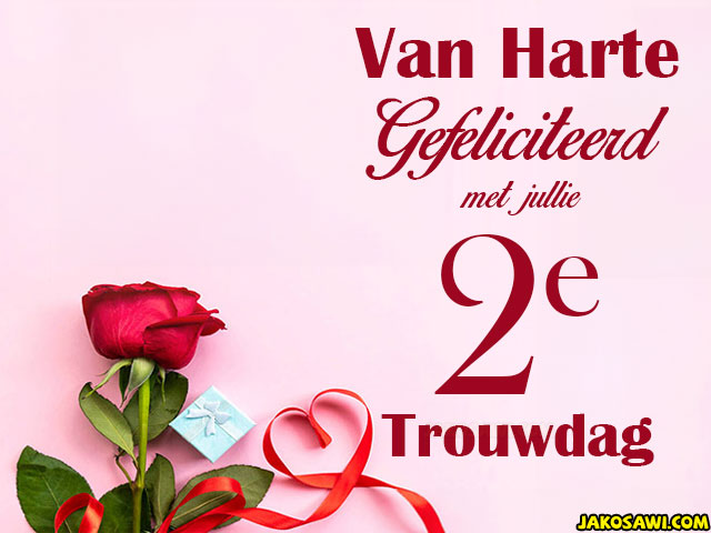 02 jaar trouwdag roos
