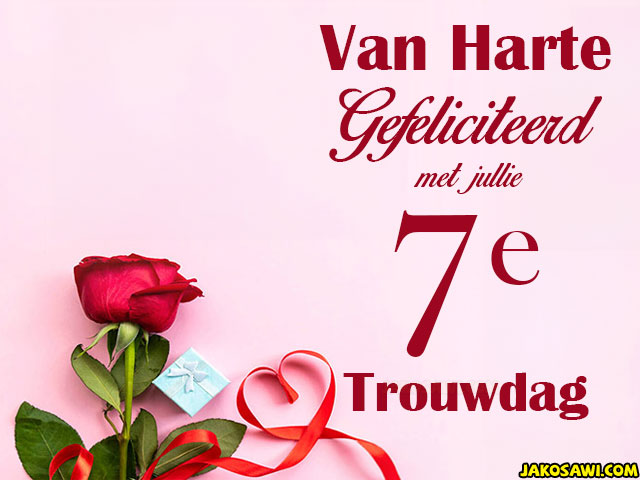 07 jaar trouwdag roos