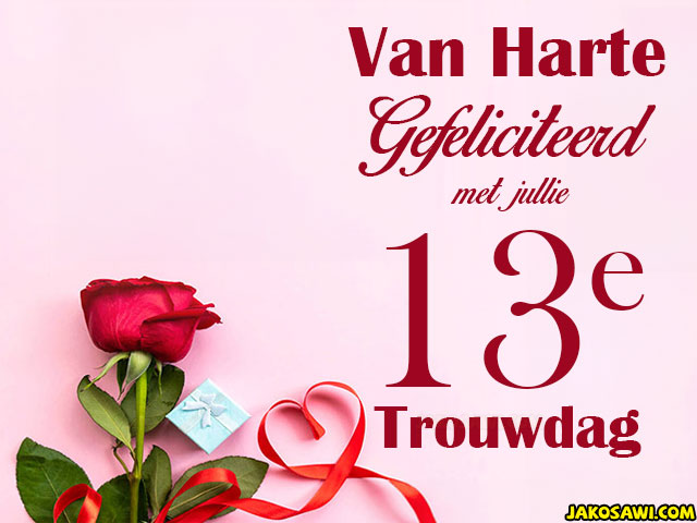 13 jaar trouwdag roos