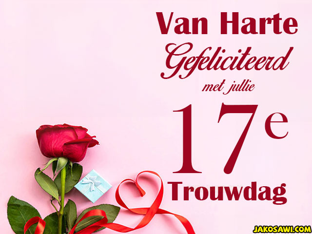 17 jaar trouwdag roos