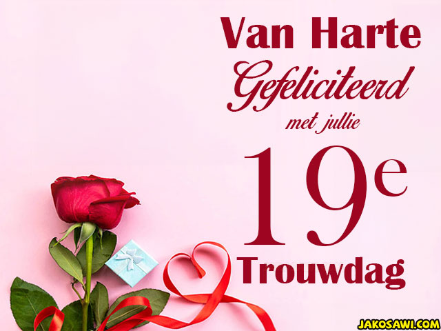 19 jaar trouwdag roos