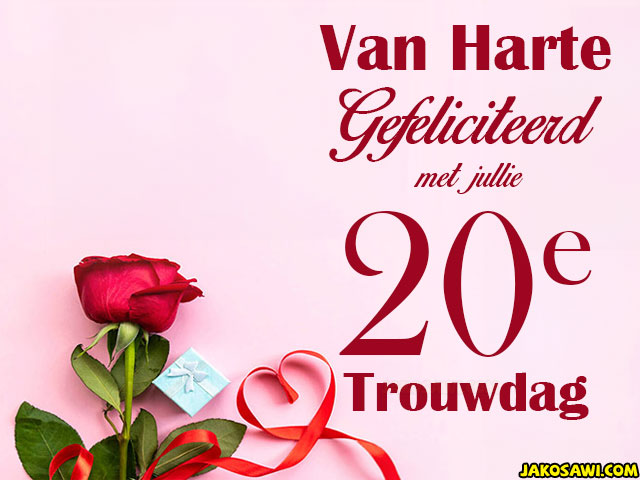 20 jaar trouwdag roos