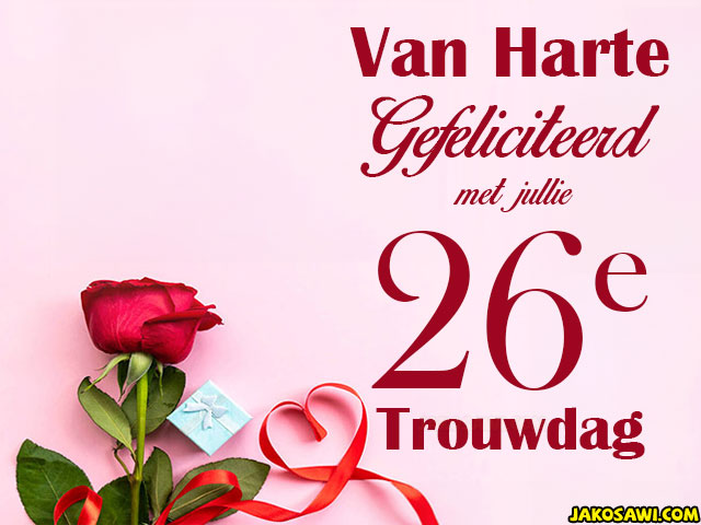 26 jaar trouwdag roos