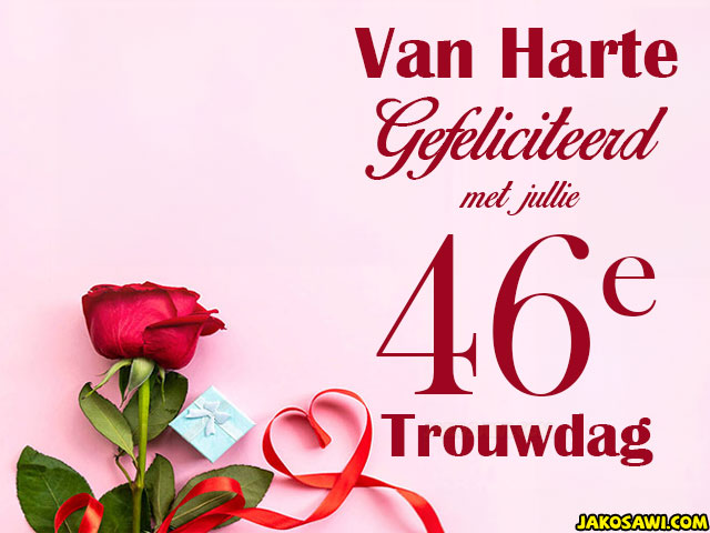 46 jaar trouwdag roos