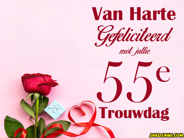 55 jaar trouwdag roos