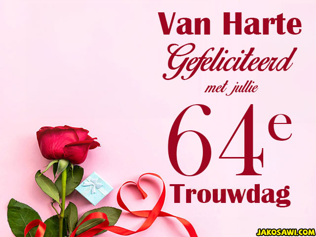 64 jaar trouwdag roos