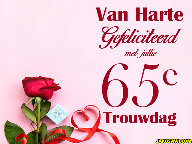 65 jaar trouwdag roos