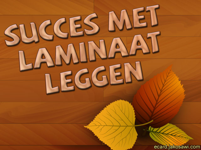 laminaat leggen