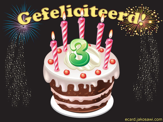 03 jaar taart kaarsjes