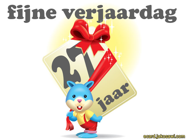27 jaar kado kaart