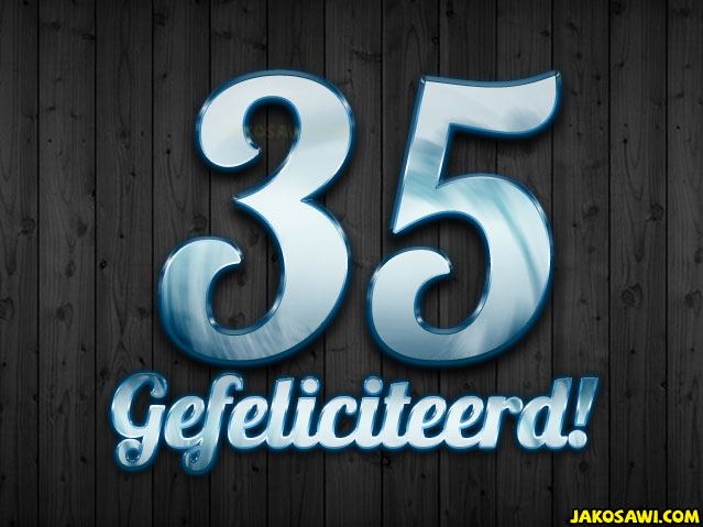 35 jaar plank blauw
