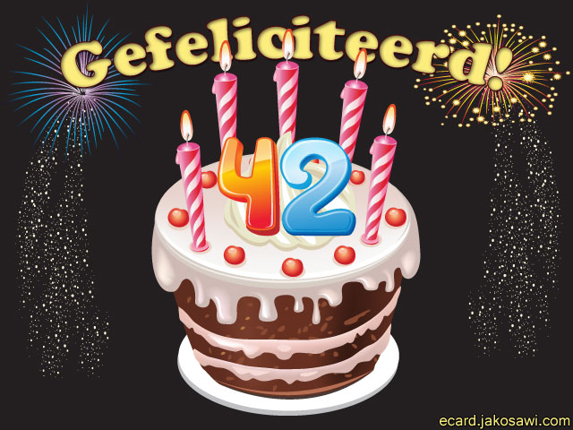 42 jaar taart kaarsjes