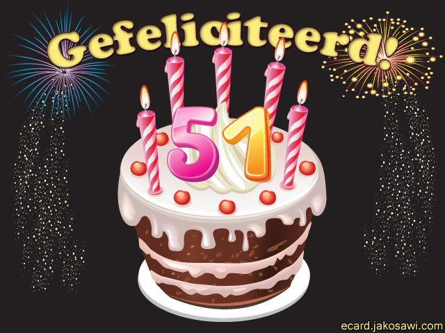 51 jaar taart kaarsjes