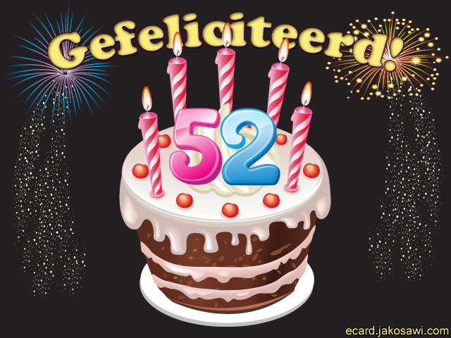 52 jaar taart kaarsjes
