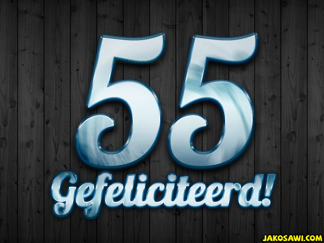55 jaar plank blauw