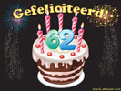 62 jaar taart kaarsjes