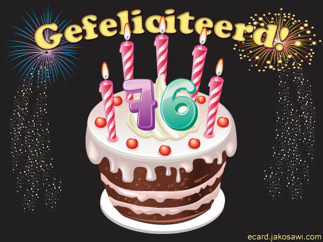 76 jaar taart kaarsjes