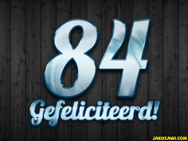 84 jaar plank blauw