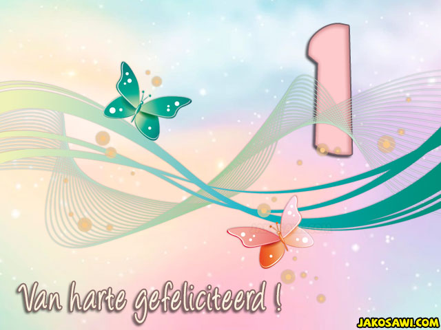 01 jaar pastel vlinder