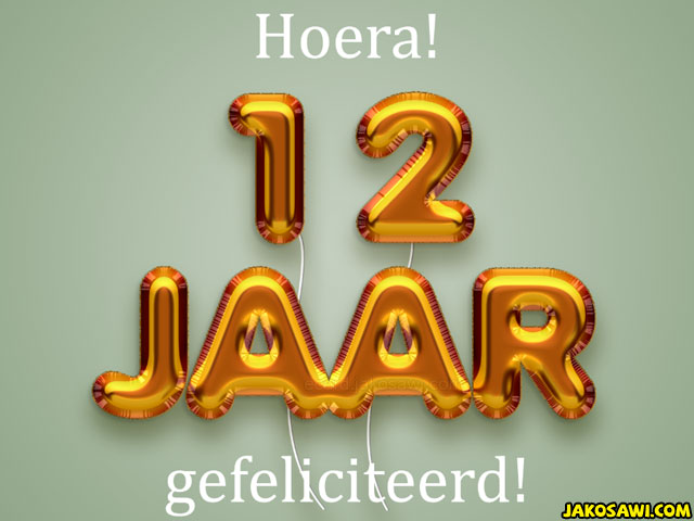 12 jaar gold balloon verjaardag