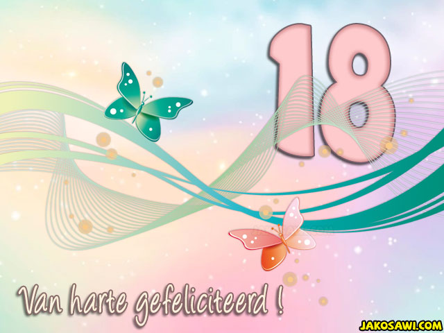 18 jaar pastel vlinder