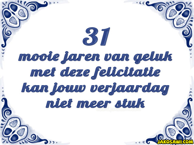 31 jaar tegeltje 1901