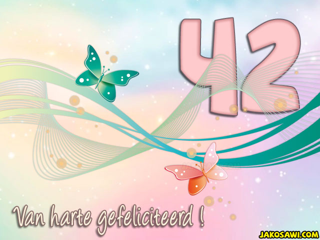 42 jaar pastel vlinder