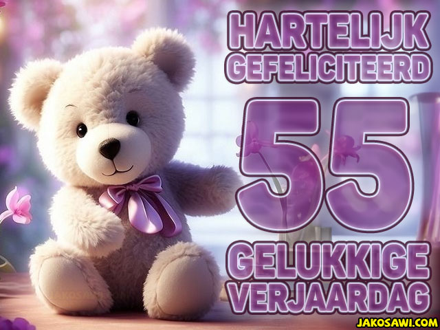 55 jaar beer paars