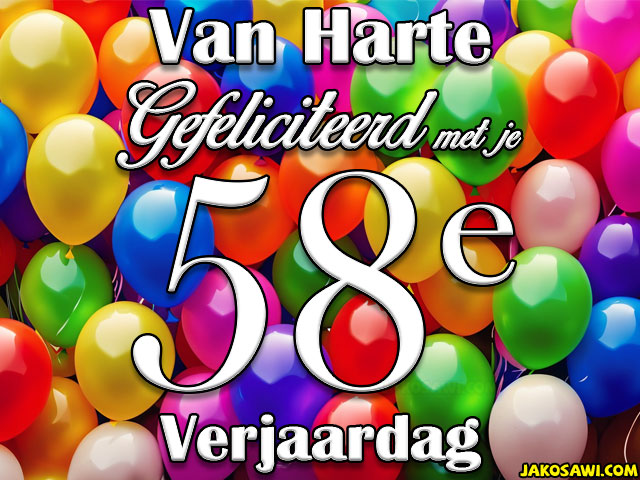 58 jaar veel ballonnen