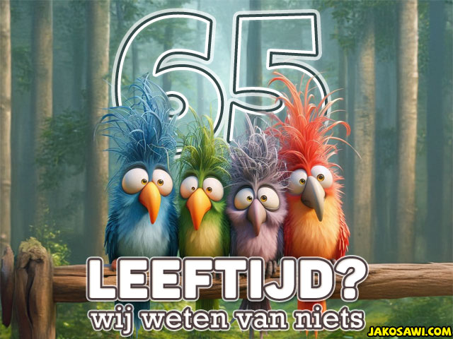 65 jaar grappig vogels