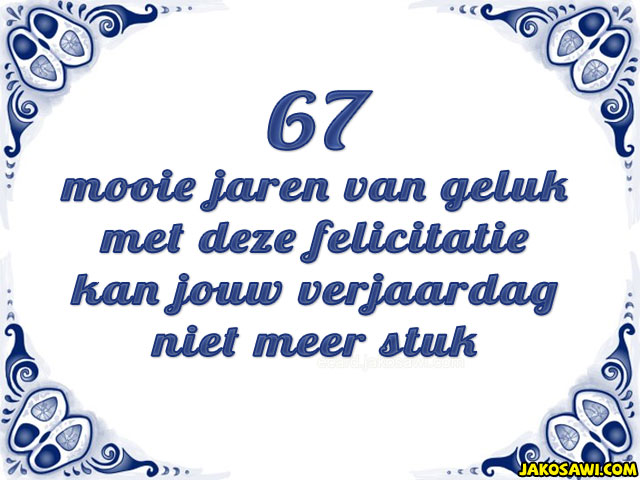 67 jaar tegeltje 1901