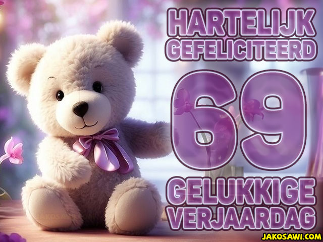 69 jaar beer paars