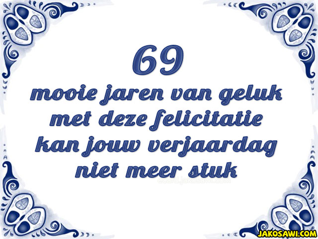 69 jaar tegeltje 1901