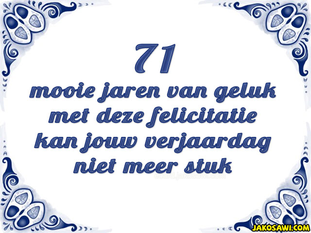 71 jaar tegeltje 1901