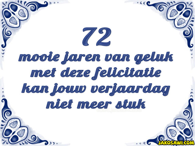 72 jaar tegeltje 1901