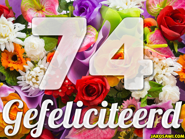 74 jaar boeket