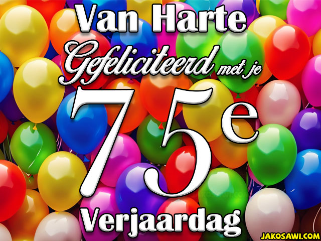 75 jaar veel ballonnen