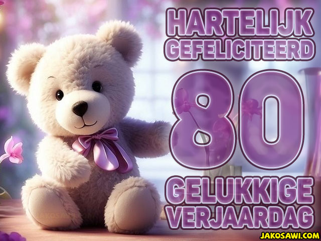 80 jaar beer paars