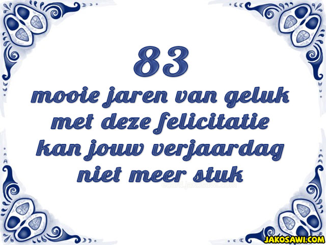 83 jaar tegeltje 1901