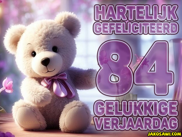 84 jaar beer paars