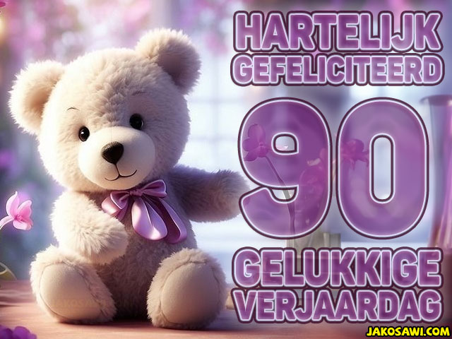 90 jaar beer paars