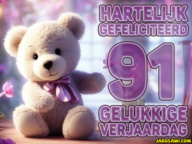 91 jaar beer paars