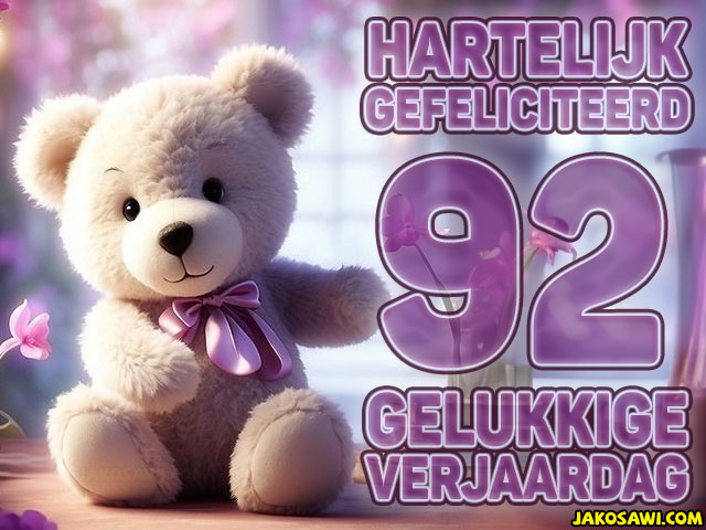92 jaar beer paars
