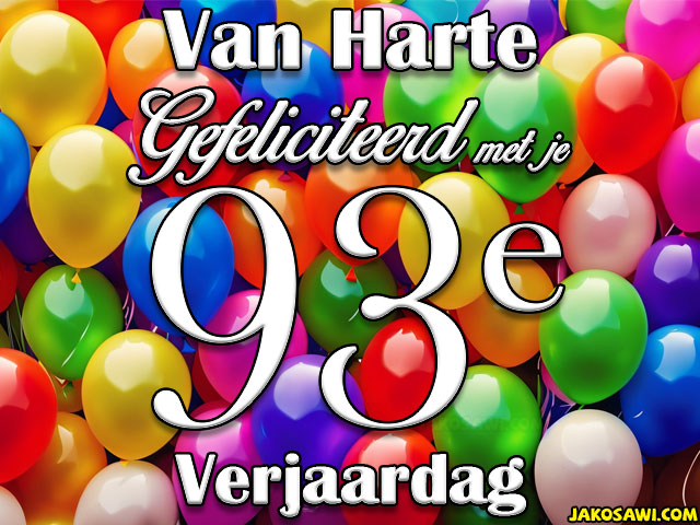 93 jaar veel ballonnen