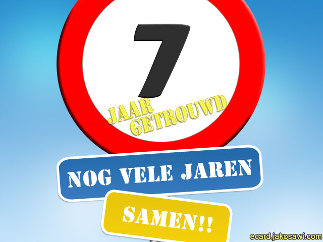 07 jaar getrouwd bord